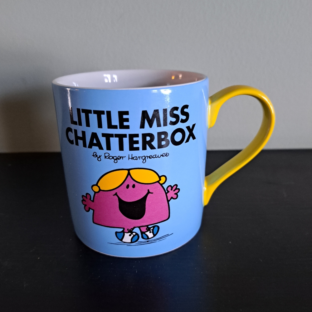Little Miss Chatterbox Mug - Blue and Yellow